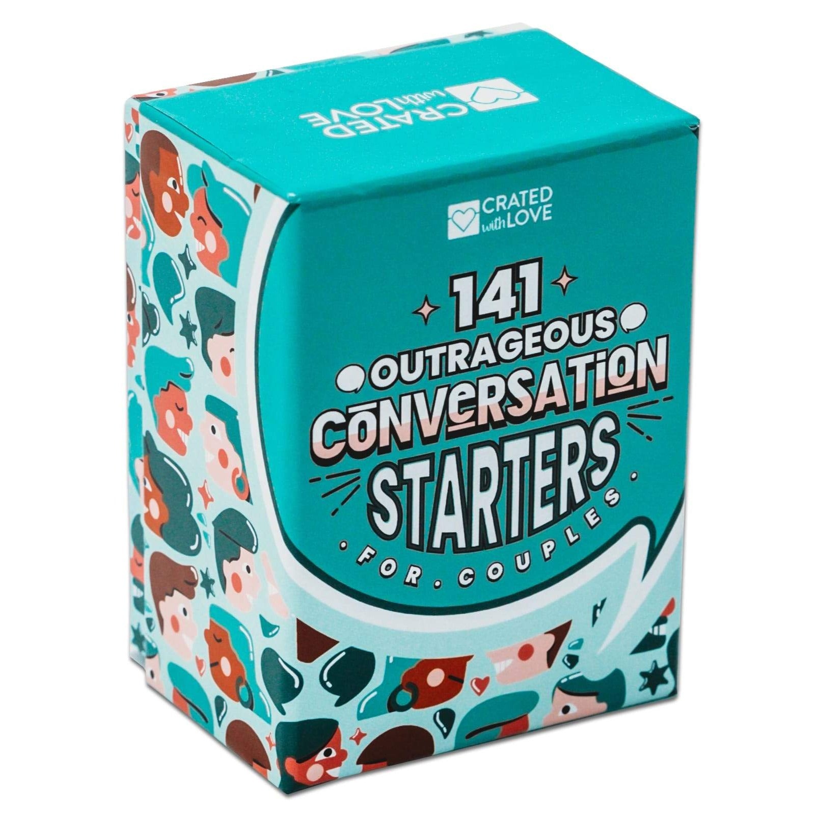 Slightly angled image of 141 Outrageous Conversation Starters for Couples card game