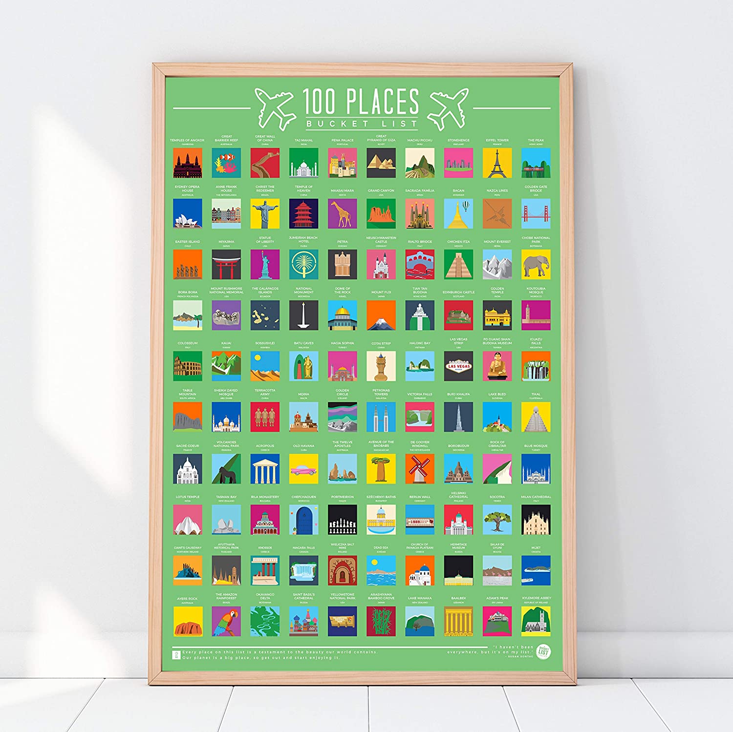 100 places Bucket List Scratch-Off Poster